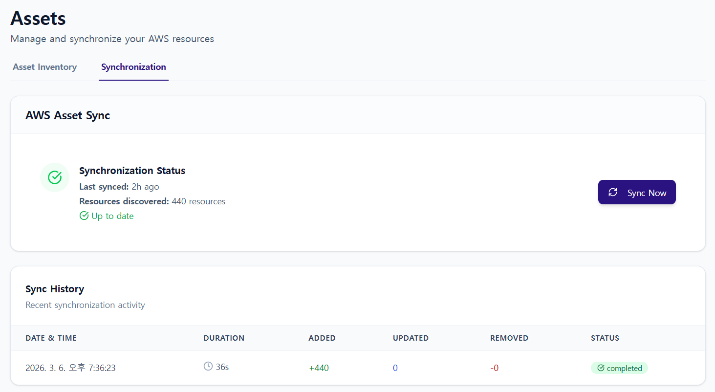 Asset sync screenshot