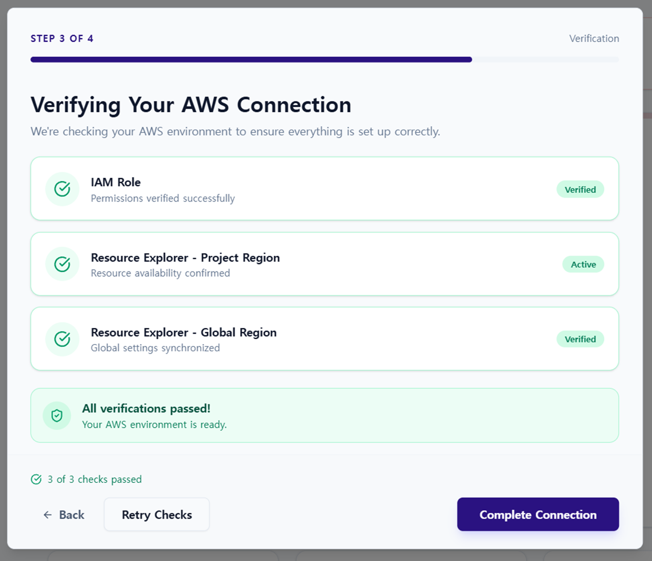 Connection status screenshot